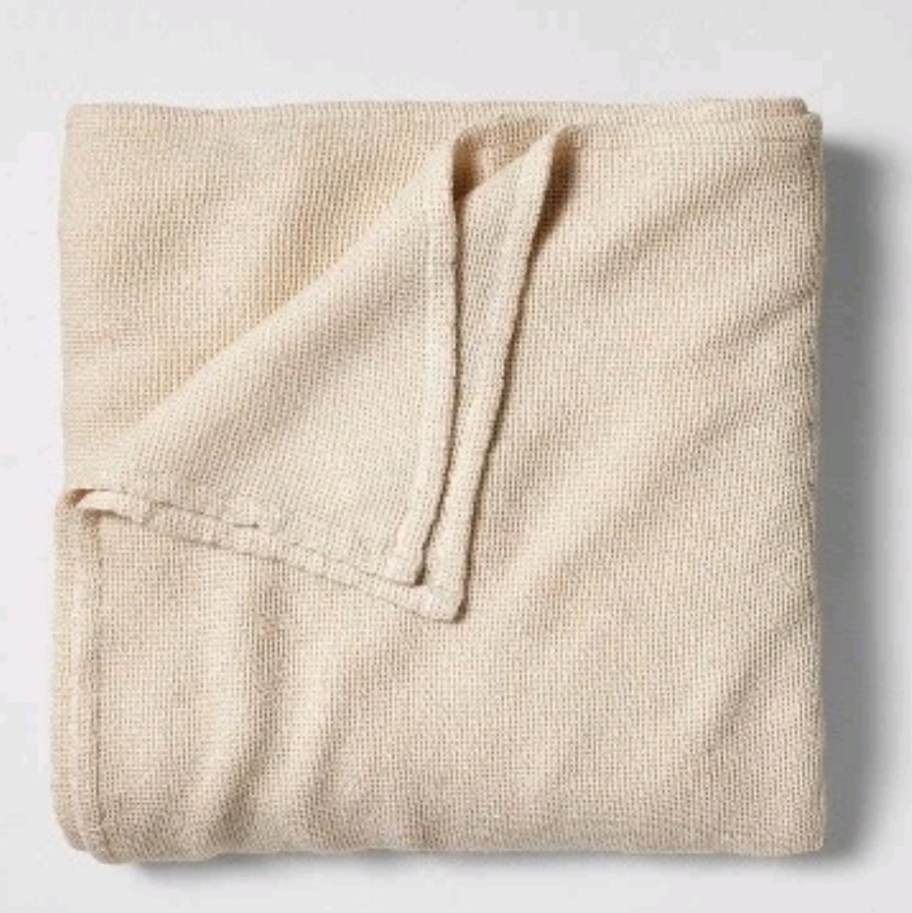 King Micro Waffle Bed Blanket Natural - Casaluna
